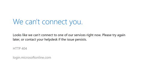 http 404 login.microsoftonline.com